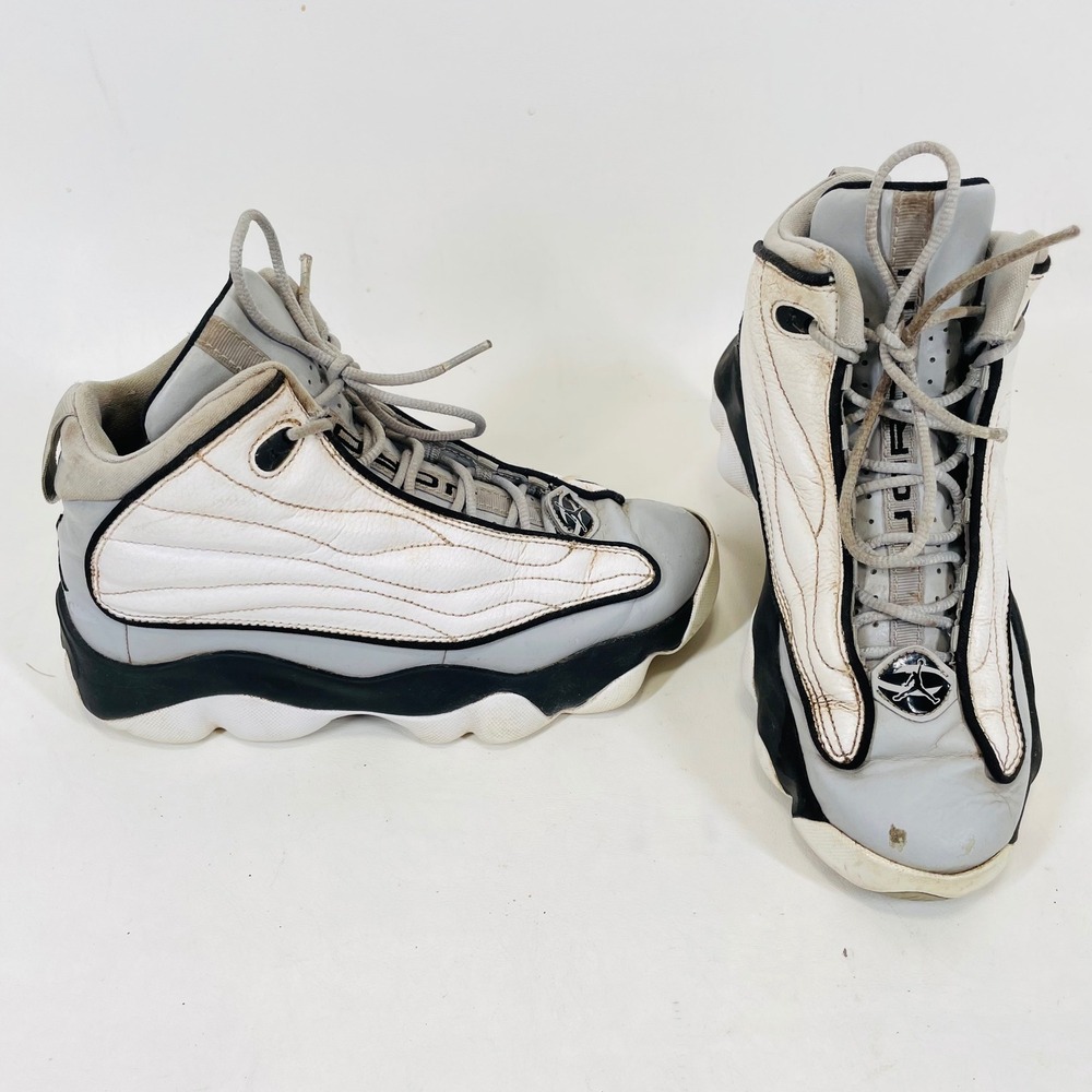 Jordan Pro Strong Wolf Grey Black White High Top Sneakers 407484-013 Kids 5Y